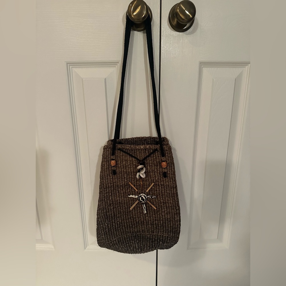 Burlap type Shell Shoulder Bag